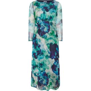 Yours Curve Yours Curve Blue London Mesh Gathered Dress