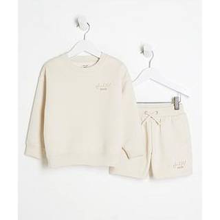 River Island River Island Cream Boys Ame Le Nuit Sweat Top & short Set