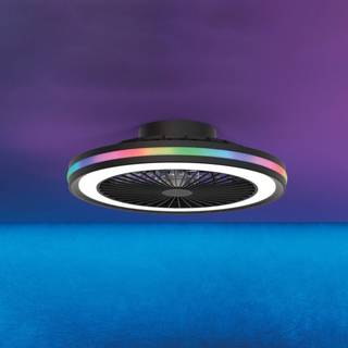 LED-loftventilator Gamer sort DC støjsvag Ø 47 cm CCT RGB