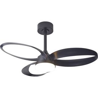 Mantra Iluminación LED-loftventilator Infinity, sort, DC, lydsvag Ø 93 cm CCT dæmpbar, Sort, Stue/spisestue, Plast, Moderne