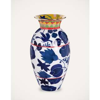 La DoubleJ Vases - 'Amphora Wildbird' vase, tall in blue porcelain