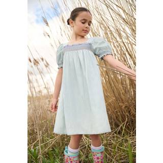 Hatley Hatley Soft Blue Denim Puff Sleeve Smocked Dress