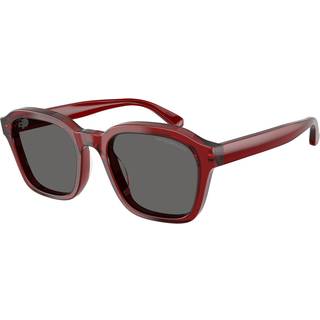 Emporio Armani Mand EA4245U 624887 Solbriller Acetat Rød Grå Geometrisk Normal