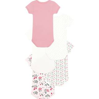 Petit Bateau 5-pak Baby-bodyer Rose Fluer Marshmallow 12 months  Lyserød  12 måneder  kvinde