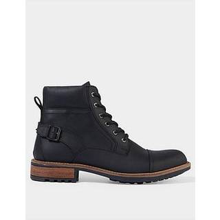 Joe Browns Joe Browns Black Cleated Sole Buckle and Zip Leather Army Boots