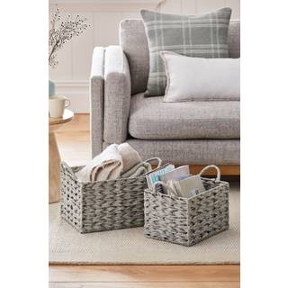 Next Grey Plastic Wicker Set of 2 Storage Basket