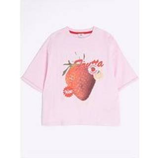 River Island River Island Pink Girls Strawberry 100% Cotton T-Shirt