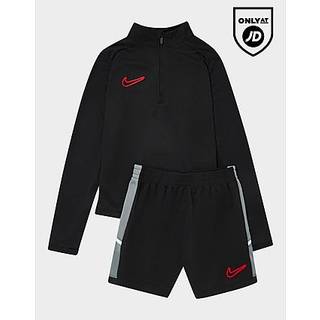 Nike Academy 1/4 Zip Top/Shorts Set Children, Black - 5-6Y