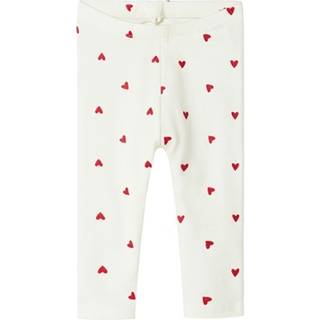 Name It Leggings Cloud Dancer Med Hjerteprint - Str. 9m 74cm