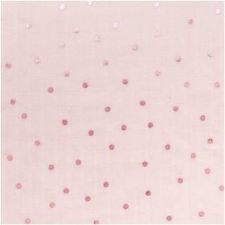Musselin-Druckstoff Hygge Punkte rosa Hot Foil 140cm