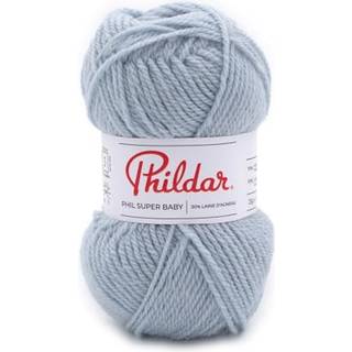 Phildar Super Baby Azur Indhold: 70% Akryl, 30% kæmmet lammeuld Vægt/længde: 25 g = ca. 107 m Anbefalede pinde: 2½ -3 mm Strikkefasthed:10 cm x 10 cm = 30 m x 40 r Kan vaskes på maskine, maks. 30ºC / Tørres fladt .
