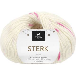 Du Store Alpakka STERK 923 Natur/rosa print Indhold:40% alpakka, 40% merinould, 20% nylon Vægt/længde: 50 g = ca. 137 meter Anbefalede pinde: 4.00 mm Strikkefasthed:10 cm = 22 m Vask: Håndvaske, max 30°C / Brug ikke skyldemiddel / Tørres fladt.