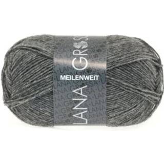 Lana Grossa Meilenweit 50 1104 Gråmeleret Indhold:80% ren, ny uld, 20% polyamid Vægt/længde: 50 g = ca. 210 meter Anbefalede pinde:2.5-3 mm Strikkefasthed:10 x 10 cm = 28 m x 40 p Vask:Finvask 40℃ / Kan tørretumbles.