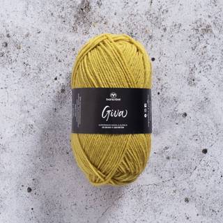 Svarta Fåret Giva 035 Slangeøje grøn Indhold: 80% uld, 20% alpaca Vægt/længde: 50 g. = ca. 160 meter Anbefalede pinde: 3.5 mm Strikkefasthed: 10 x 10 cm = 26 m x 35 p Vask: Hådvask/ Tåler ikke tørretumbling / Tørres fladt.