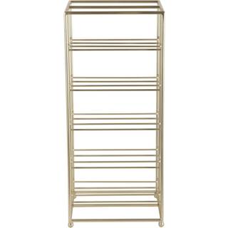 Vinreol, 10 flasker, guldlook metal