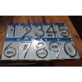 Distinktioner 843211 b?rstet nikkel flydende montering 5-tommer hus nummer 1