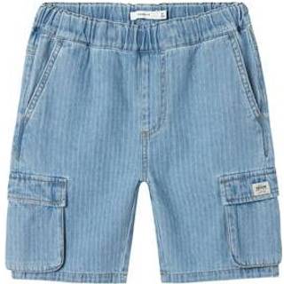 NAME IT Cargo Shorts Ryan Light Blue Denim Stripes