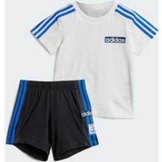 Adibreak Shorts Tee Set Kids - White / Black / Blue - 80