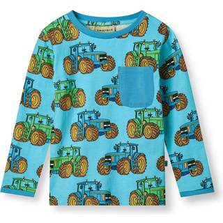 Småfolk Tractors Langærmet T-shirt Blue Atoll 4-5 Y  Blå  4-5 år  mand