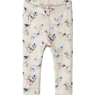 Name It Peyote Melange Blomster Leggings - Str. 0m 50cm