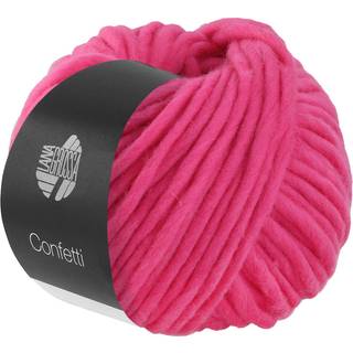 Lana Grossa Confetti 103 Pink Indhold: 100% ren, ny merinould Vægt/Længde: 100 g = ca. 50 meter Anbefalede pinde: 10-12 mm Strikkefasthed: 10 x 10 cm = 7.5 m x 10 p Vask:Håndvask / Tørres fladt.