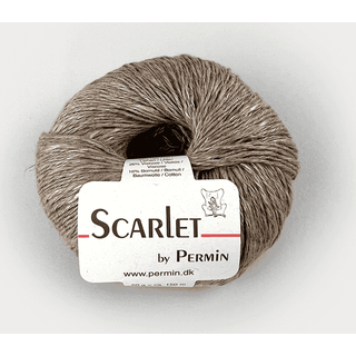 Permin Scarlet 33 Beige Indhold: 58% hør, 16% bomuld, 26% viskose Vægt/længde: 50 g = ca. 150 meter Anbefalede pinde: 3,5 mm. Strikkefasthed: 10 x 10 cm = 22 m x 28 p Vask: Håndvask / Tåler ikke tørretumbling.