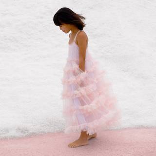 Billieblush Billieblush Pink Mesh Tulle Longline Occaison Party Dress