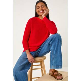 Roman Roman Red Textured Tape Yarn Knit Jumpers