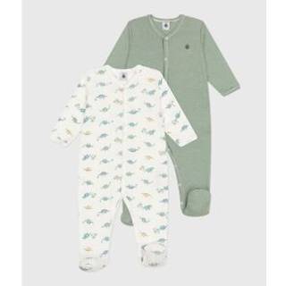 Petit Bateau 2-pak Bomuld Onesie Palmeraie Marshmallow 18 months  Hvid  18 måneder  Unisex