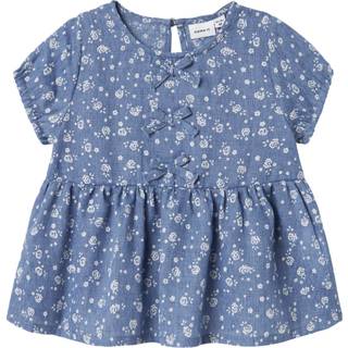 Hagy Bluse, Bleached Denim, 116 cm