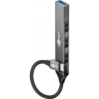 4-Port USB-C 3.2/2.0 Hub (4xUSB-A) aluminium, 0,1m
