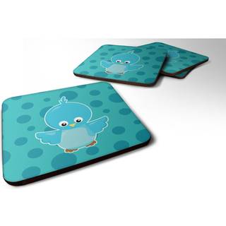 """" Caroline's Treasures Bird On Blue Polkadots Foam Coaster Set på 4 3,5 multicolor """"