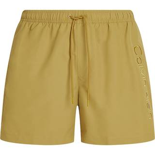 Medium Drawstring Swim Shorts - Logo Embroidery - Green - L