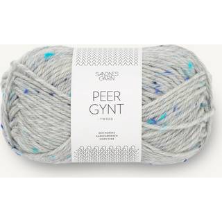 Peer Gynt garn fra Sandnes Garn - Lys gråmeleret med blå tweed