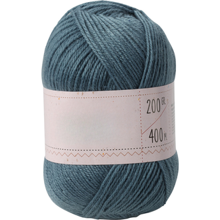 Garn i Akryl 200g til Strikning og Hækling - Farve Petroleum