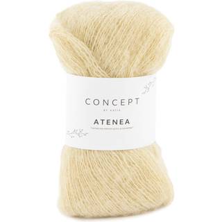 Katia Concept Atenea 81 Beige Indhold:42% ekstrafin merinould, 40% bomuld, 18% kashmir Vægt/længde: 25 g = ca. 175 meter Anbefalede pinde: 3-3.5 mm Strikkefasthed: 10 x 10 cm = 25 m x 35 p Vask:Håndvask / Tåler ikke tørretumbling.