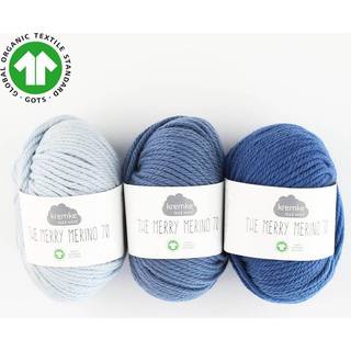 Kremke The Merry Merino 70 GOTS 01 Wool White Indhold: 100% Merinould Vægt/længde: 50 g = ca. 70 m Anbefalede pinde: 5-6 mm. Strikkefasthed: 10 cm = 16 m Vask: Forsigtig maskinvask.