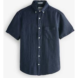 GANT Herre Regular fit garment-dyed hørskjorte med korte ærmer (XXL)