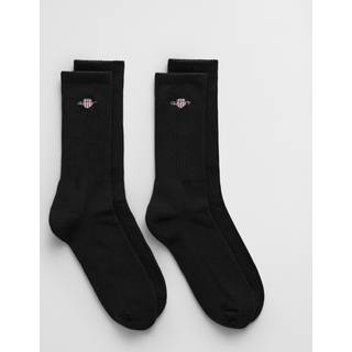 GANT Herre 2-Pack Shield sportssokker (40-42) Sort