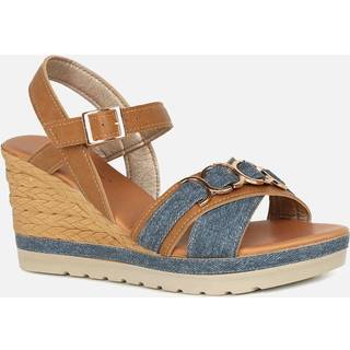 Lotus Lotus Brown Open Toe Wedge Sandals