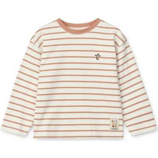 Tyler Stribet Langærmet T-shirt, Y/D Stripe Tuscany Rose/Creme De La Creme, 110 cm