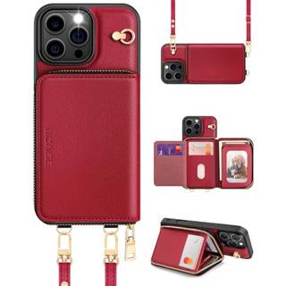 OCASE Kompatibel med iPhone 16 Pro Max Crossbody-pung-etui med kortholder PU-lder lynls Hndtaske Telefonpung med RFID-blokerende Kickstand Hn