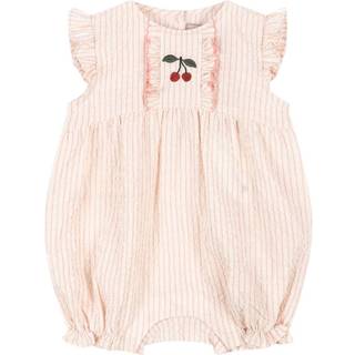 Konges Sløjd Konges Sløjd Pink Ellie Frill Cherry Embroidery Romper