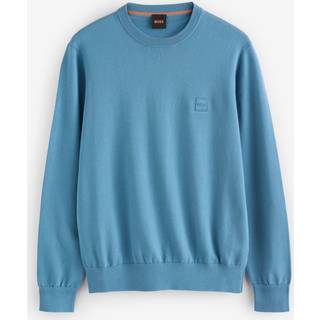 BOSS Orange Herren Pullover blau unifarben
