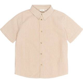 The New Ollie Skjorte Indian Tan Striped 9-10 Y  Brun  9-10 år  mand
