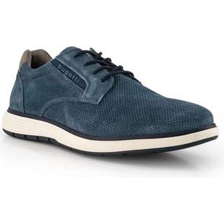 bugatti Herren Schnürschuhe blau Velours