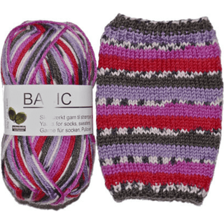 Hjertegarn Basic Print 1275 Indhold: 75% superwash uld, 25% polyamid Vægt/længde: 50 g = ca. 140 meter Anbefalede pinde: 3-3.5 mm Strikkefasthed: 10 x 10 cm = 26 m Vask:Maskinvask 30º / Brug uldvaskemiddel.