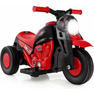 COSTWAY 6V elektrisk motorcykel til børn med boblemaskine - 3 hjul, scooter med horn, musik og lys, 3+, rød