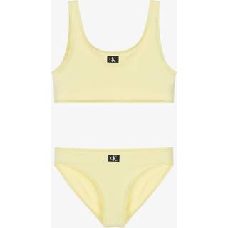 Girls Bralette Bikini Set - CK Monogram - Yellow - 14-16