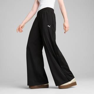 Women&#39;s Puma WARDROBE Essentials Low Rise Popper Pants, Black, Size M, Clothing - Black - M